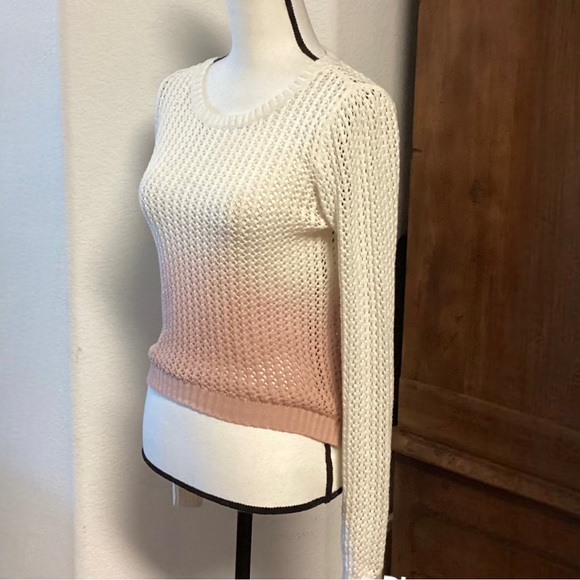 Anthropologie Wearing your heart on your Sleeve Dip Dye Ombré knit sweater - Picture 2 of 11
